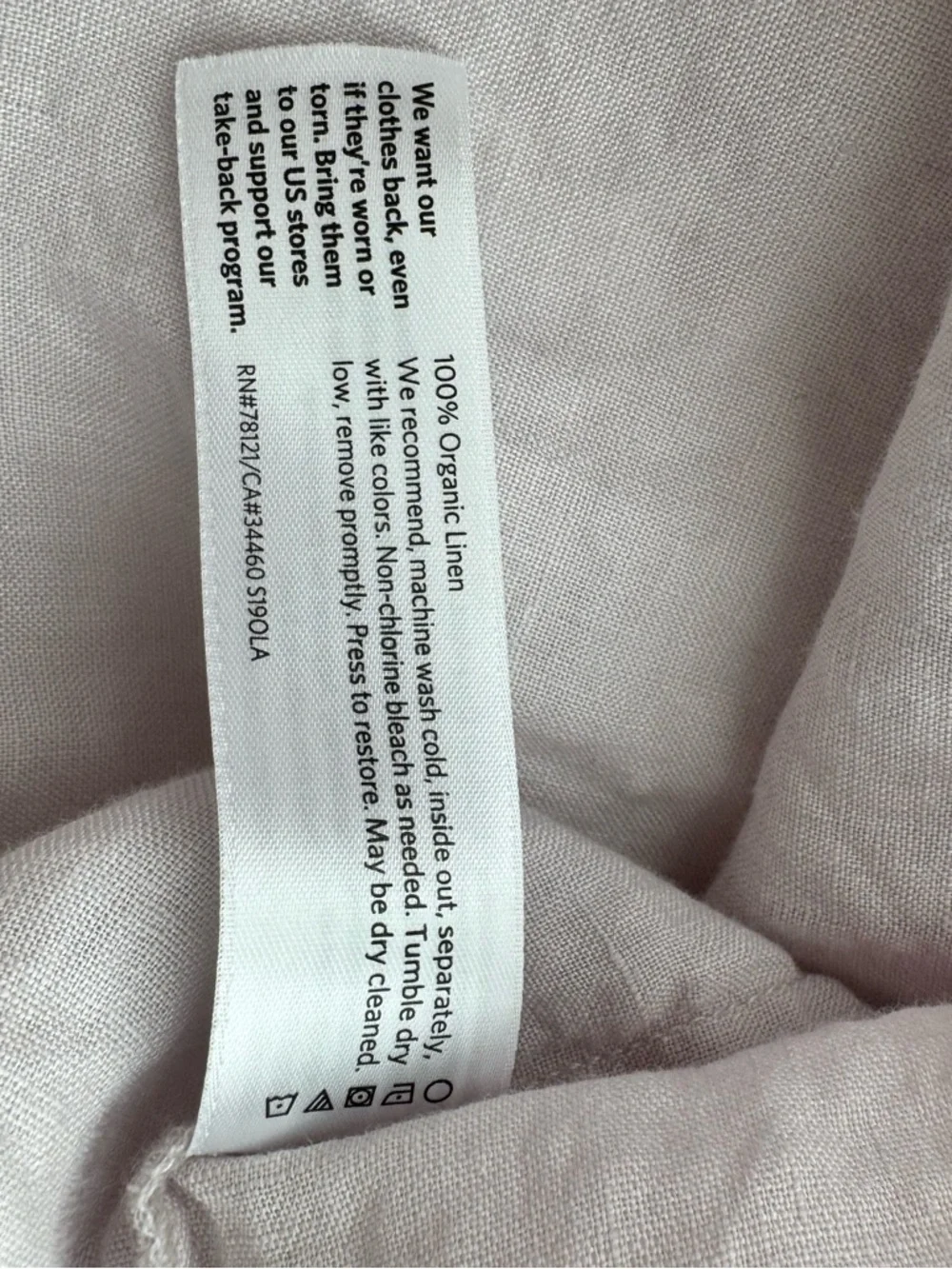 Eileen Fisher Linen Button Front Tunic Blouse M Minimalist Neutral - Picture 4 of 4